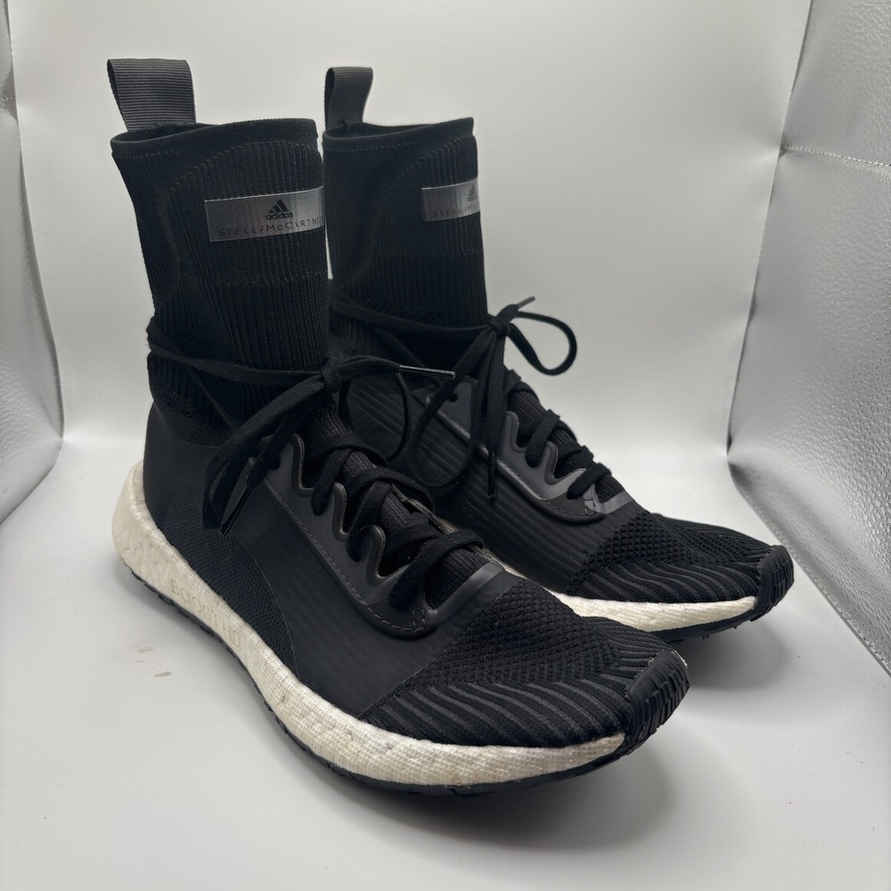 Stella McCartney x‎ Adidas PulseBoost HD Black High Top Sneaker Women's Sz 7